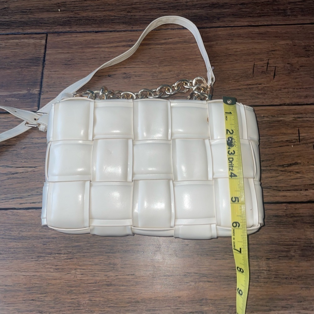 Fall bag 🔥 crossbody quilted Cream purse woven square bag bone chain strap bag - Picture 3 of 15